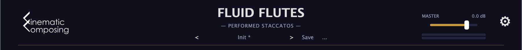 Header with preset bar and master fader
