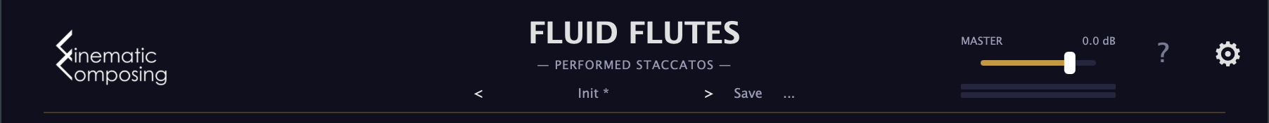 Header with preset bar and master fader